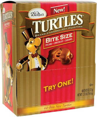 DeMets Turtles Snack Size Pecans, Chocoloate & Caramel Milk Chocolate Candy Bar, .42 oz. (209-05618