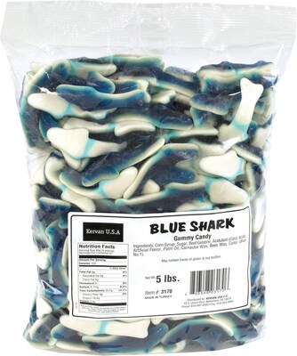 Blue Sharks Gummy Candy; 5 lb. Bulk