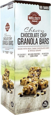 Wellsley Farms Chewy Chocolate Granola Bar, 0.88 oz., 60 Bars/Box (220-00538)