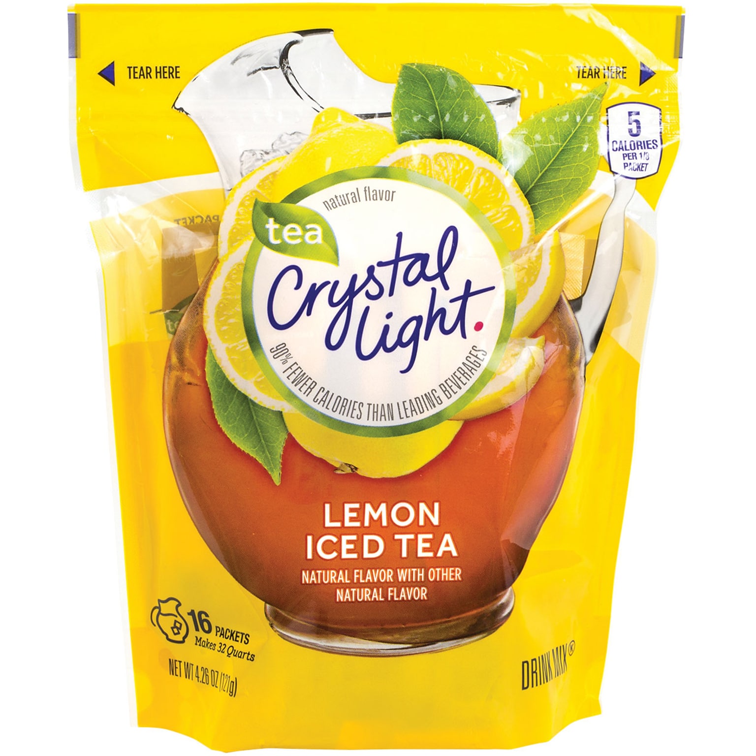 Crystal Light® On-The-Go Iced Tea Powdered Drink Mix, 4.26 oz. Packets, Lemon, 16/Box (220-00553)