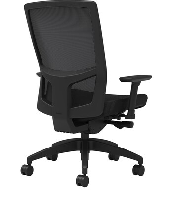 Union & Scale Workplace2.0™ Fabric Task Chair, Black, Integrated Lumbar, 2D Arms, Advanced Synchro Tilt