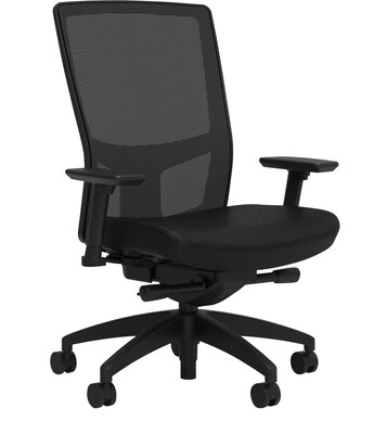 Union & Scale Workplace2.0™ Fabric Task Chair, Black, Integrated Lumbar, 2D Arms, Advanced Synchro Tilt