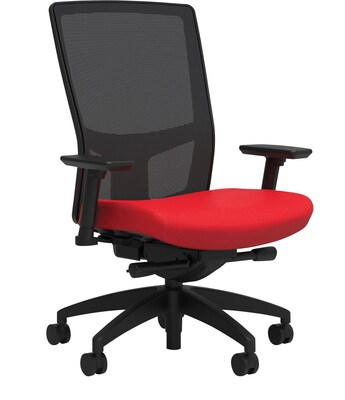 Union & Scale Workplace2.0™ Fabric Task Chair, Ruby Red, Integrated Lumbar, 2D Arms, Advanced Synchro Tilt