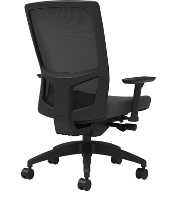 Union & Scale Workplace2.0™ Fabric Task Chair, Iron Ore, Integrated Lumbar, 2D Arms, Advanced Synchro Tilt