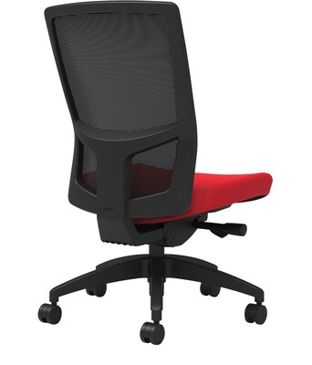 Union & Scale Workplace2.0™ Fabric Task Chair, Ruby Red, Integrated Lumbar, Armless, Advanced Synchro Tilt