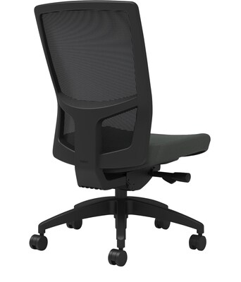 Union & Scale Workplace2.0™ Fabric Task Chair, Iron Ore, Integrated Lumbar, Armless, Advanced Synchro Tilt