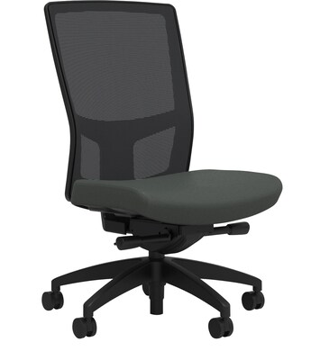 Union & Scale Workplace2.0™ Fabric Task Chair, Iron Ore, Integrated Lumbar, Armless, Advanced Synchro Tilt