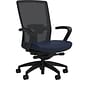 Union & Scale Workplace2.0™ Fabric Task Chair, Navy, Adjustable Lumbar, Fixed Arms, Advanced Synchro Tilt