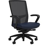 Union & Scale Workplace2.0™ Fabric Task Chair, Navy, Integrated Lumbar, Fixed Arms, Advanced Synchro