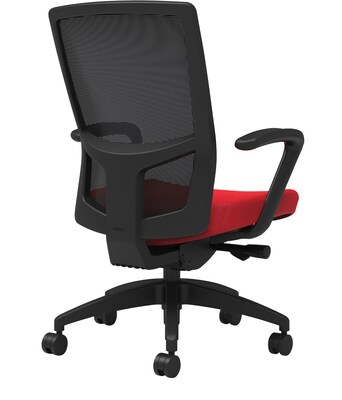 Union & Scale Workplace2.0™ Fabric Task Chair, Ruby Red, Integrated Lumbar, Fixed Arms, Advanced Synchro Tilt
