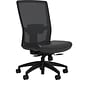 Union & Scale Workplace2.0™ Vinyl Task Chair, Black, Adjustable Lumbar, Armless, Synchro Seat Slide