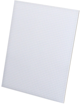 Ampad Graph Writing Pad 8-1/2 x 11, Quad Ruling Graph Paper, 5 Squares/Inch, White, 50 Sheets/Pad