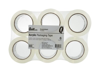 Quill Brand® Acrylic Packaging Tape, 1.8 Mil, 2 x 110 yds., Clear, 6/Pack (ST-QA18L6)