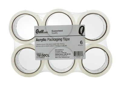 Quill Brand® Acrylic Packaging Tape, 1.8 Mil, 2 x 55 yds., Clear, 6/Pack (ST-QA186)