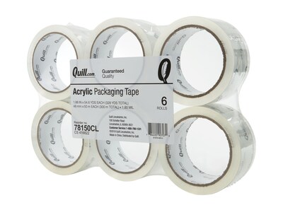 Quill Brand® Acrylic Packaging Tape, 1.8 Mil, 2" x 55 yds., Clear, 6/Pack (ST-QA186)