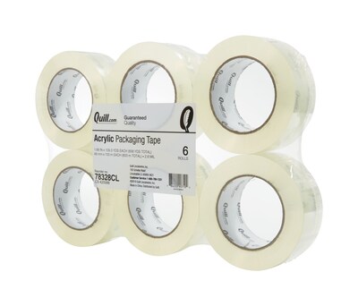 Quill Brand® Acrylic Packaging Tape, 2.6 Mil, 2 x 109 yds., Clear, 6/Pack (ST-QA26L6)