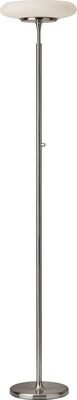 Adesso® Hubble 72H Brushed Steel LED Torchiere with Frosted Glass Disc Shade (3685-22)