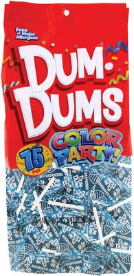 Dum Dums Color Party Light Blue, Blue Raspberry Lollipops, 12.8 oz., 75 Pieces (211-00055)