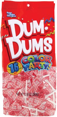 Dum Dums Lollipops, Color Party Light Pink, Bubble Gum Flavor, 12.8 oz., 75 Count Bag, 2 Pack (28200)