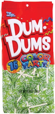 Dum Dums Color Party Bright Green, Sour Apple Lollipops, 12.8 oz., 75 Pieces (211-00058)