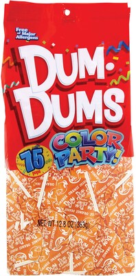 Dum Dums Color Party Orange, Orange FlavorLollipops, 12.8 oz., 75 Pieces (211-00059)