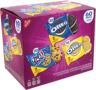 Nabisco Cookies Variety Pack, 60 Packs/Box (220-00729)