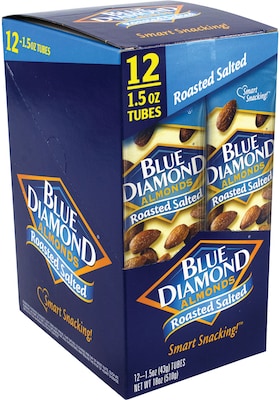 Blue Diamond Roasted Salted Almonds, 1.5 oz., 12 Bags/Pack (220-00735)