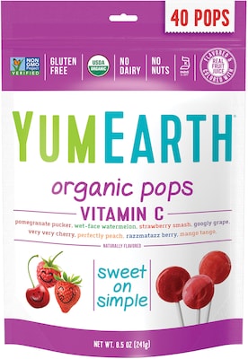 YumEarth Organic Lollipops, Assorted Flavors, 8.5 oz., (270-00024)