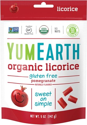 YumEarth Pomegranate Organic Licorice, 5 oz, 4/Pack (270-00046)