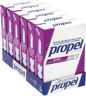 Propel® Zero Calorie Water Beverage Mix with Electrolytes and Vitamins, Berry, 0.08 oz, 60 Packets (1087)