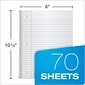 Oxford 1-Subject Notebooks, 8" x 10.5", Wide Ruled, 70 Sheets, Each (65000)