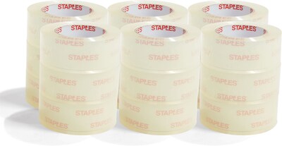 Staples® Heavy Duty Shipping Packing Tape, 1.88" x 54.6 Yds, Clear, 18/Rolls