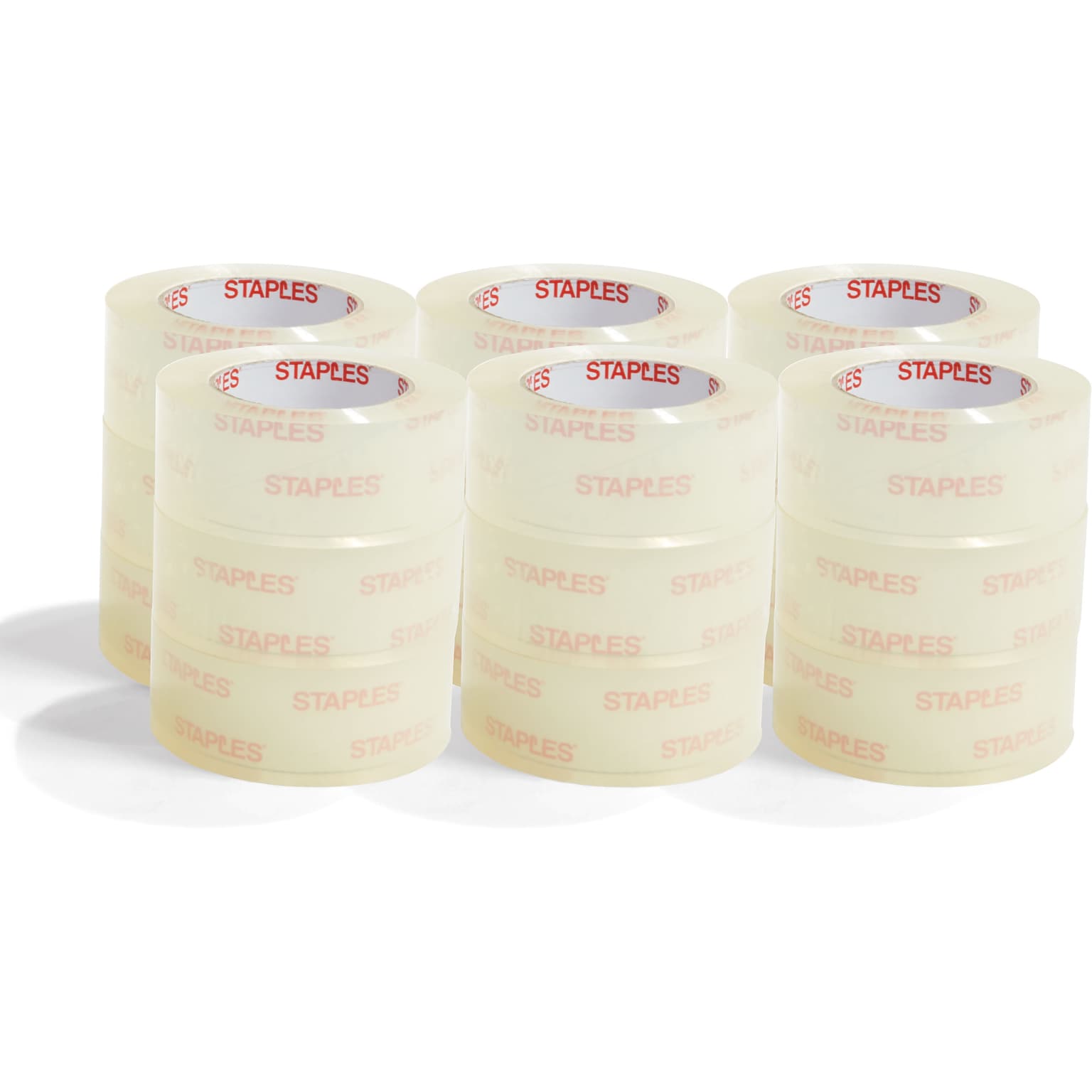 Staples Heavy Duty Packing Tape, 1.88 x 54.6 Yds, Clear, 18/Rolls