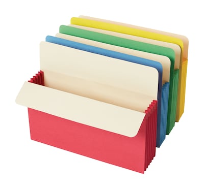 Staples® File Pockets, 5.25 Expansion, Letter Size, Assorted Colors, 5/Pack (TR765503)