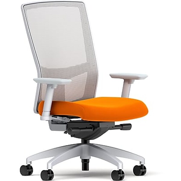 Union & Scale Workplace2.0™ Fabric Task Chair, Apricot, Integrated Lumbar, 2D Arms, Synchro