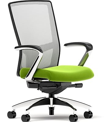 Union & Scale Workplace2.0™ Fabric Task Chair, Pear, Integrated Lumbar, Fixed Arms, Synchro
