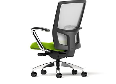 Union & Scale Workplace2.0™ Fabric Task Chair, Pear, Integrated Lumbar, Fixed Arms, Synchro