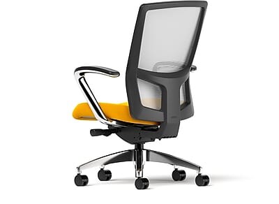 Union & Scale Workplace2.0™ Fabric Task Chair, Goldenrod, Integrated Lumbar, Fixed Arms, Synchro