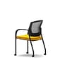 Union & Scale Workplace2.0™ Fabric and Mesh Guest Chair, Goldenrod, Integrated Lumbar, Fixed Arms (53272)