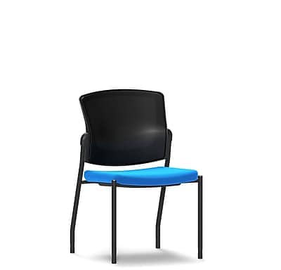 Union & Scale Workplace2.0™ Fabric and Mesh Guest Chair, Cobalt, Integrated Lumbar, Armless (53275)