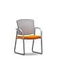 Union & Scale Workplace2.0™ Fabric and Mesh Guest Chair, Apricot, Integrated Lumbar, Fixed Arms