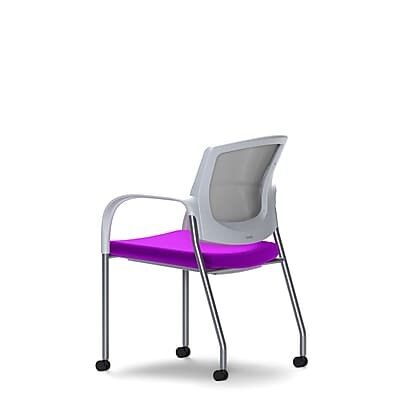 Union & Scale Workplace2.0™ Fabric and Mesh Guest Chair, Amethyst, Integrated Lumbar, Fixed Arms