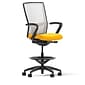 Union & Scale Workplace2.0™ Fabric and Mesh Stool, Goldenrod, Integrated Lumbar, Fixed Arms, Synchro