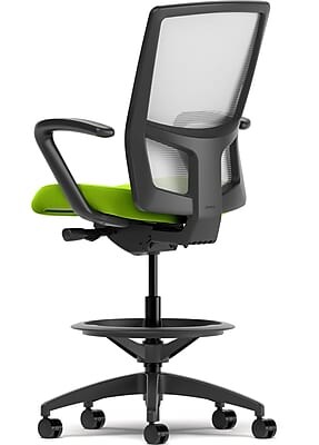 Union & Scale Workplace2.0™ Fabric and Mesh Stool, Pear, Integrated Lumbar, Fixed Arms, Synchro