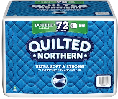 Quilted Northern Ultra Soft & Strong Toilet Paper, 2-Ply, White, 164 Sheets/Roll, 36 Rolls/Carton (943045)