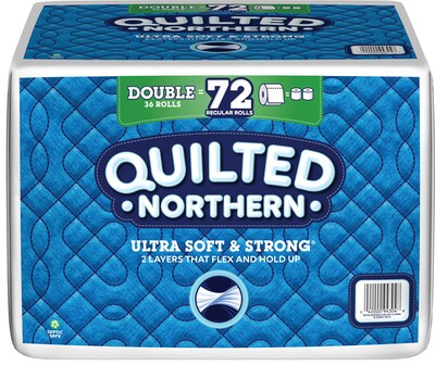 Quilted Northern Ultra Soft & Strong Toilet Paper, 2-Ply, White, 164 Sheets/Roll, 36 Rolls/Carton (943045)