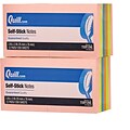 Quill Brand® Self-Stick, Flat Notes, 3 x 3, Neon Colors, 24 Pack (CD733F12NE1)
