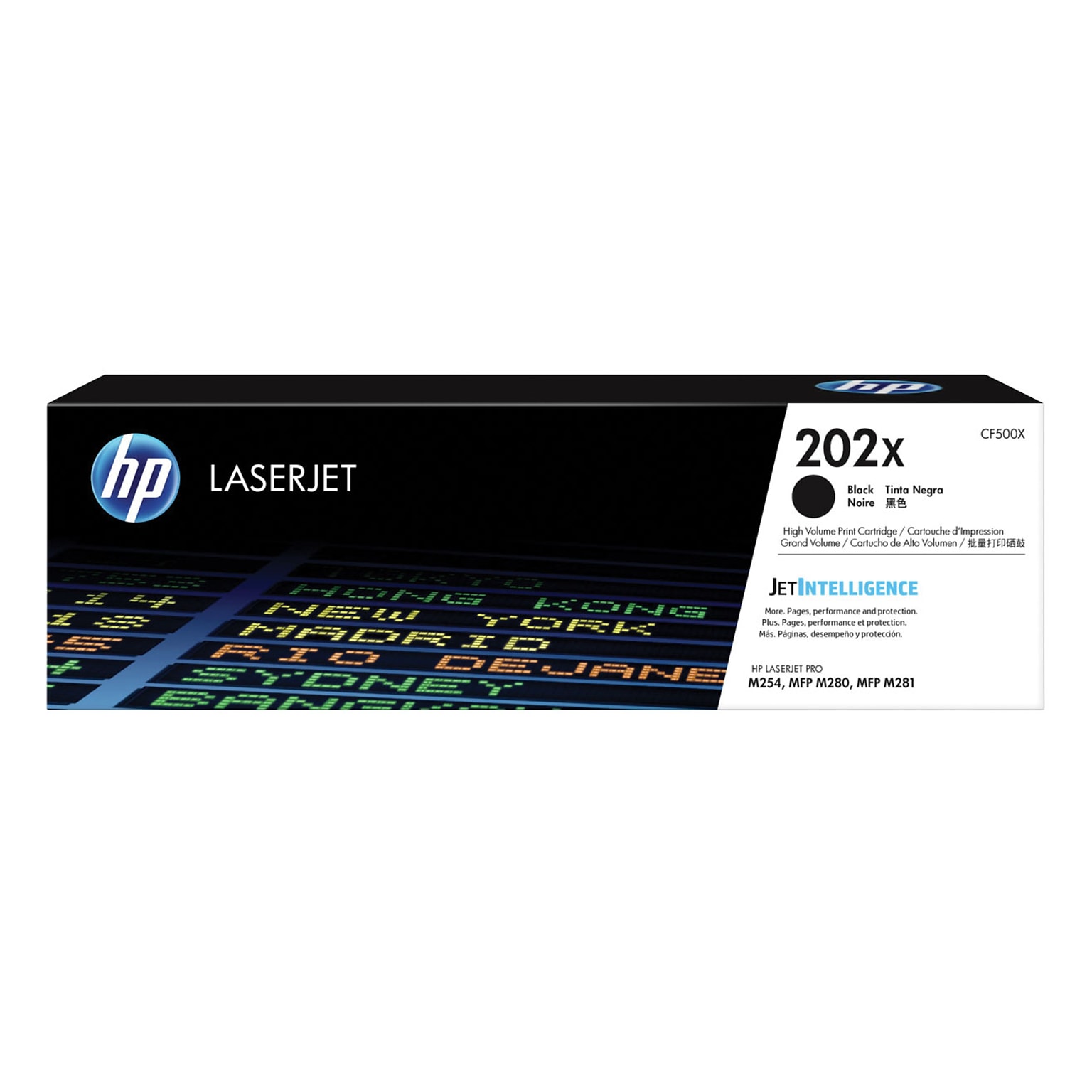 HP 202X Black High Yield Toner Cartridge (CF500X), print up to 3200 pages