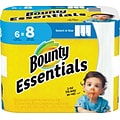 Bounty Essentials Select-A-Size Paper Towel, 2-Ply, White, 83 Sheets/Roll, 6 Big Rolls/Carton (74651)