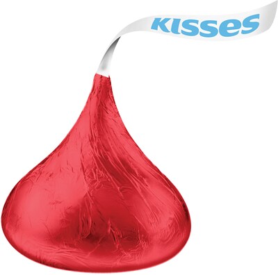 HERSHEYS KISSES Milk Chocolate Candy Bulk Bag, Red Foils, 66.7 oz. (HEC16035)
